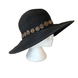 Zingara Black Paper Straw Hat